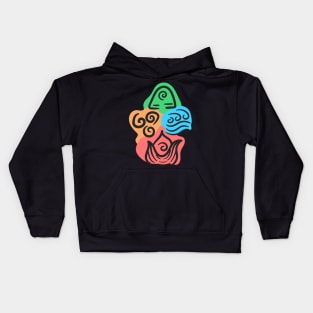 Four elements of avatar Kids Hoodie